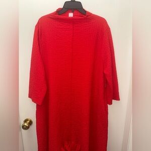 Vibrant Red Textured Dress